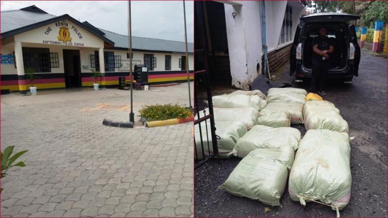 Police in Nakuru arrested a suspect ferrying sacks of bhang.